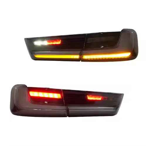 BMW 3 serija G20 ir M3 G80 (2019–2022) Skaidrus LED galiniai žibintai su rūko, stabdžių, posūkio ir atsarginėmis šviesomis