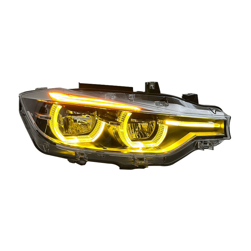 BMW F30 2016–2019 LED priekiniai žibintai – dviejų spalvų dienos žibintai (DRL), „Plug & Play“ montavimas