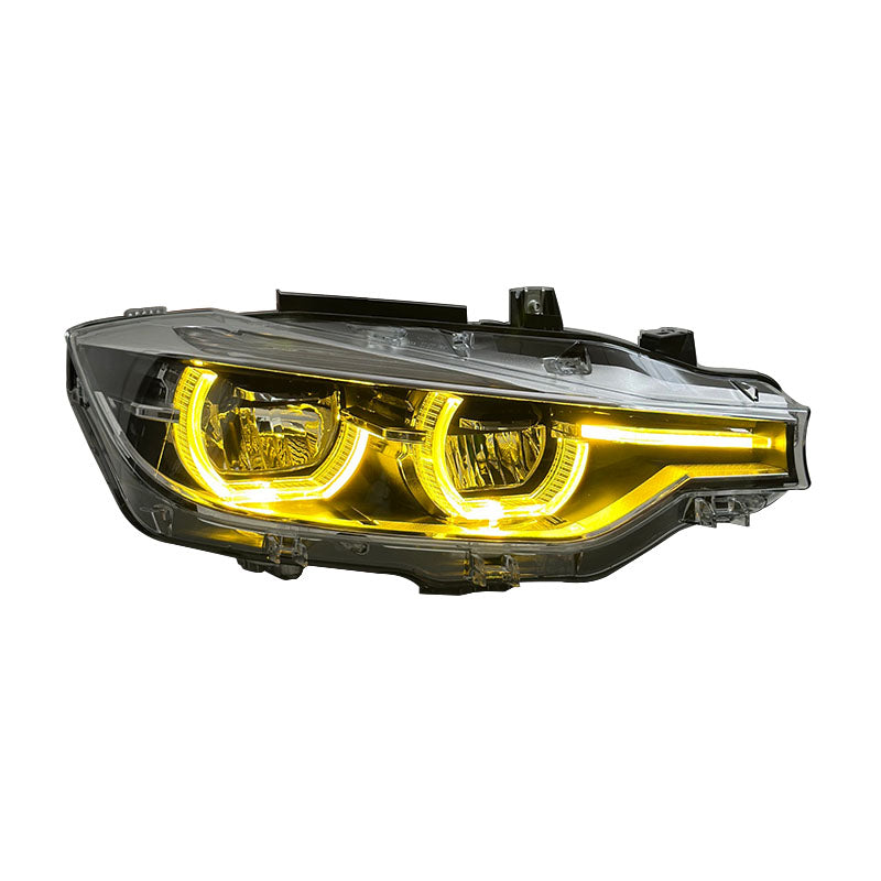 BMW F30 2016–2019 LED priekiniai žibintai – dviejų spalvų dienos žibintai (DRL), „Plug & Play“ montavimas