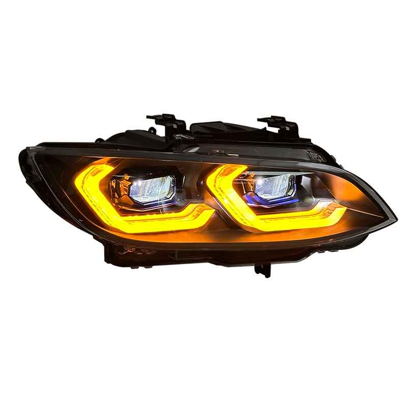 BMW 3 Series E92 E93 (2006–2009) LED priekinis žibintas su trigubos spalvos dienos šviesomis, 335i ir 328i modeliams