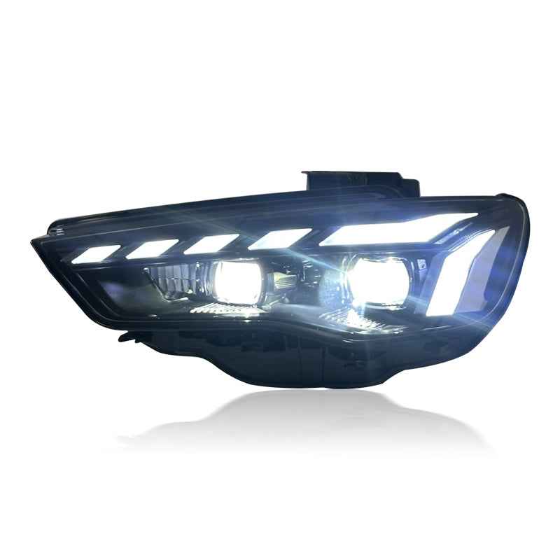 Audi A3 8V (2013–2016) pilnos LED priekinės lempos su dienos šviesomis, tiesioginis montavimas