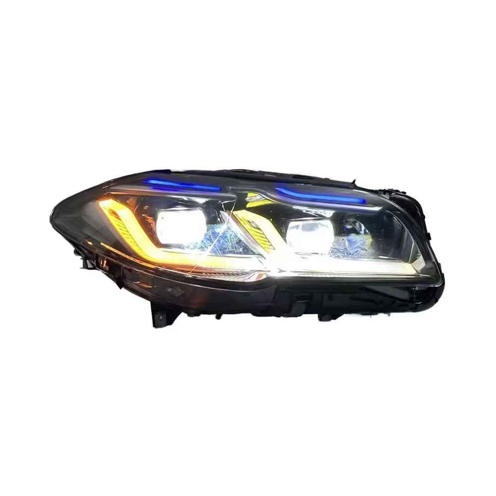 BMW 5 Series F10 (2010–2016) priekiniai LED žibintai su geltonos ir baltos spalvų perjungimu