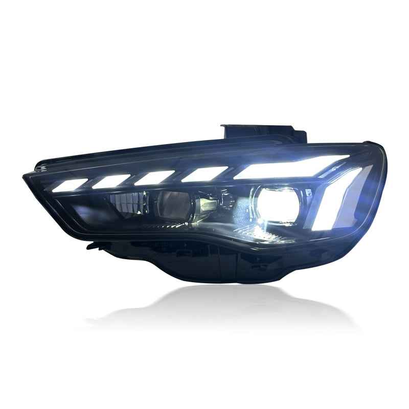 Audi A3 8V (2013–2016) pilnos LED priekinės lempos su dienos šviesomis, tiesioginis montavimas