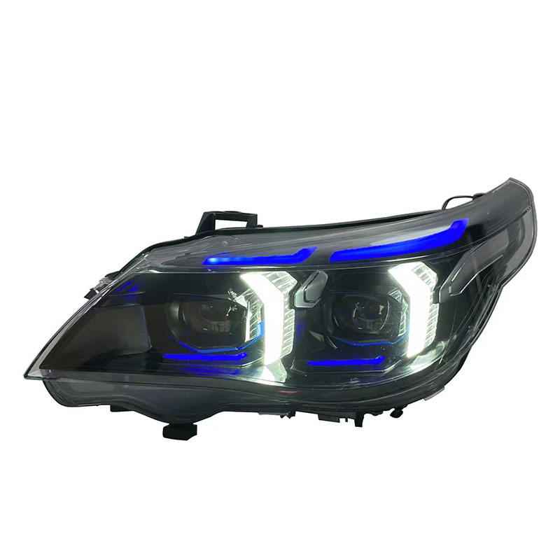 BMW 5 Series E60 (2003–2010) priekiniai lazeriniai žibintai su „Snake Eyes“ dviejų spalvų dienos šviesomis