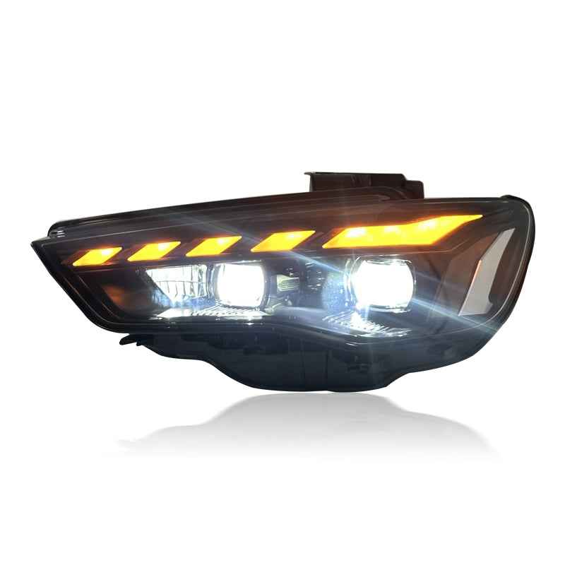 Audi A3 8V (2013–2016) pilnos LED priekinės lempos su dienos šviesomis, tiesioginis montavimas