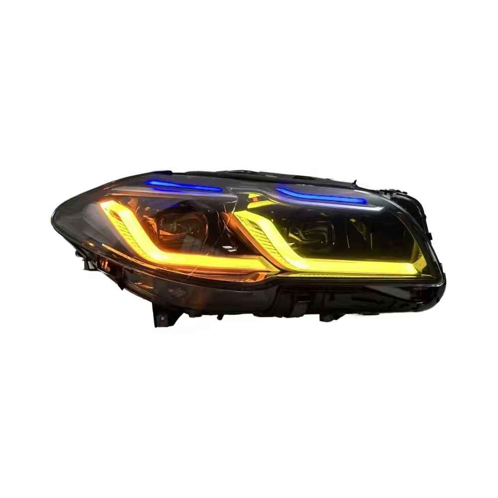 BMW 5 Series F10 (2010–2016) priekiniai LED žibintai su geltonos ir baltos spalvų perjungimu