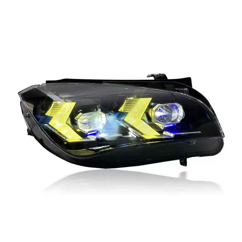 BMW X1 E84 (2009–2015) priekinis LED žibintas su dvilypėmis geltonos ir baltos spalvos dienos šviesomis