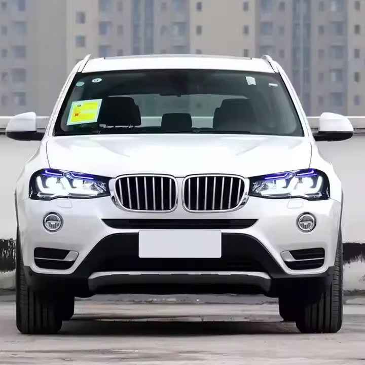 BMW X3 F25 (2014–2017) priekiniai LED žibintai su pilnu LED posūkio signalu, modernizuoti pagal F to G dizainą