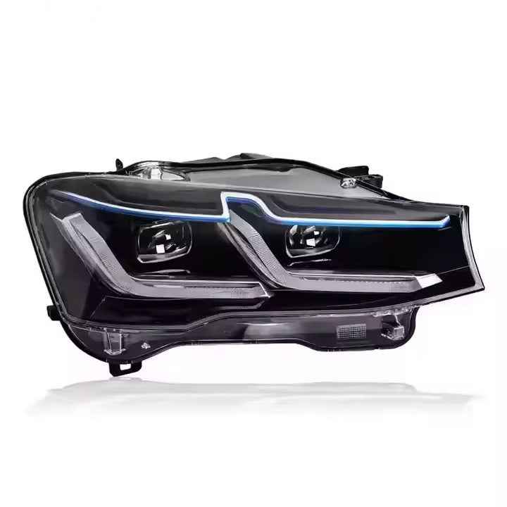 BMW X3 F25 (2014–2017) priekiniai LED žibintai su pilnu LED posūkio signalu, modernizuoti pagal F to G dizainą