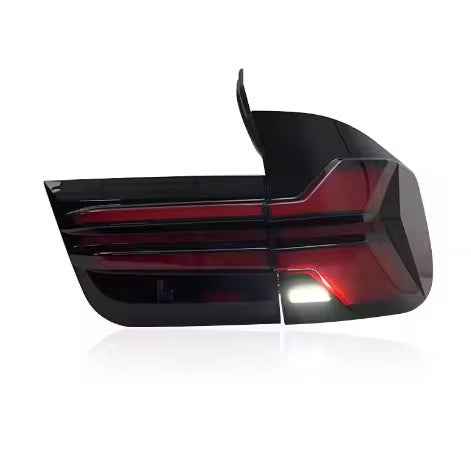 BMW X5 E70 (2007–2013) LED galiniai žibintai su atbulinės, stabdymo ir dienos šviesomis (F į G dizainas)