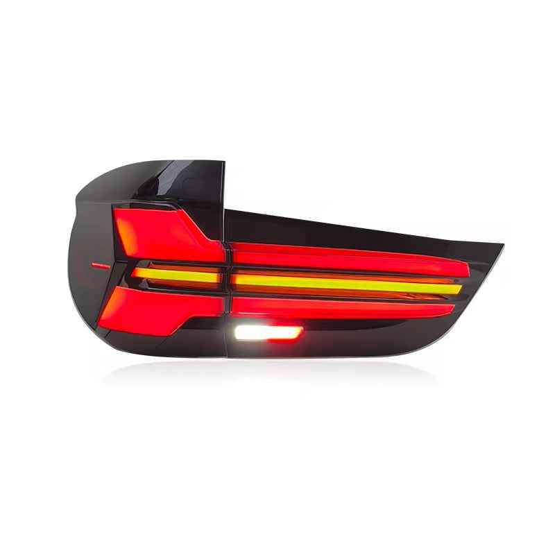 BMW X5 F15 (2014–2018) galinis LED žibintas su modifikuotomis posūkio signalų šviesomis, „F to G“ dizainas