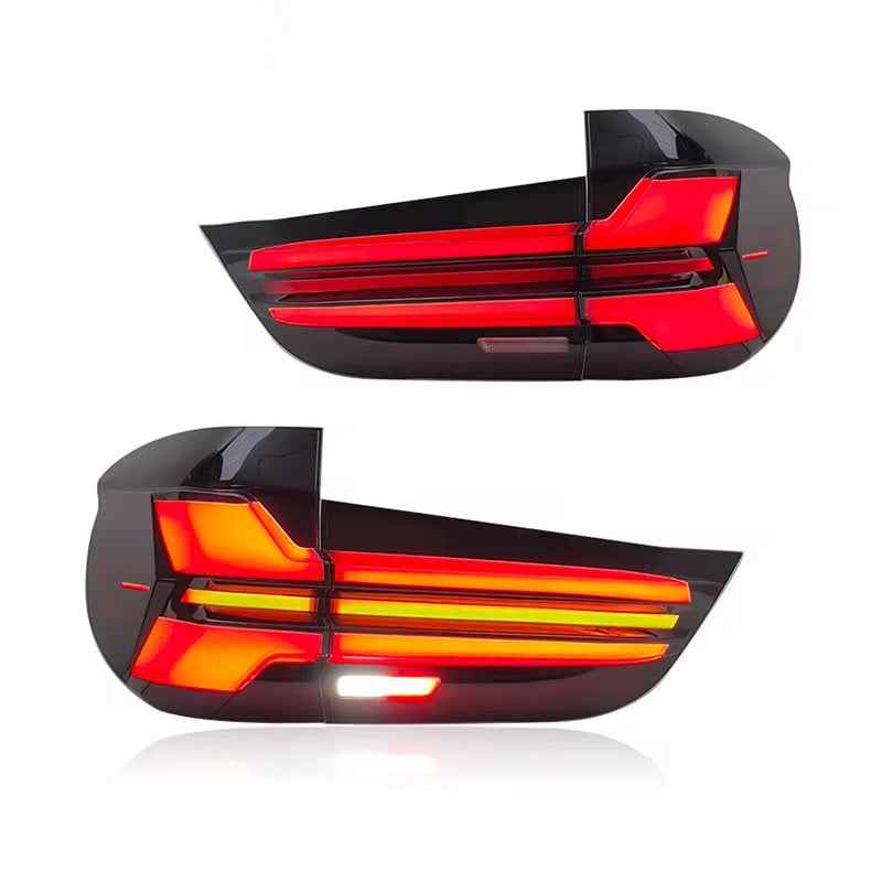 BMW X5 F15 (2014–2018) galinis LED žibintas su modifikuotomis posūkio signalų šviesomis, „F to G“ dizainas